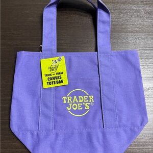 Trader Joe's Halloween Purple Canvas Tote Bag